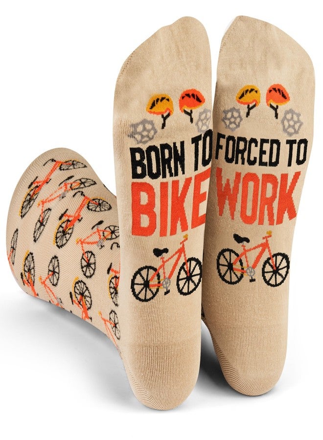 Lavley Born to Bike Socks - Funny Cycling Socks for Men and Women - Novelty Gift for Cyclists and Riders Who Love Outdoor Sports - One Size Fits Most - Image 1